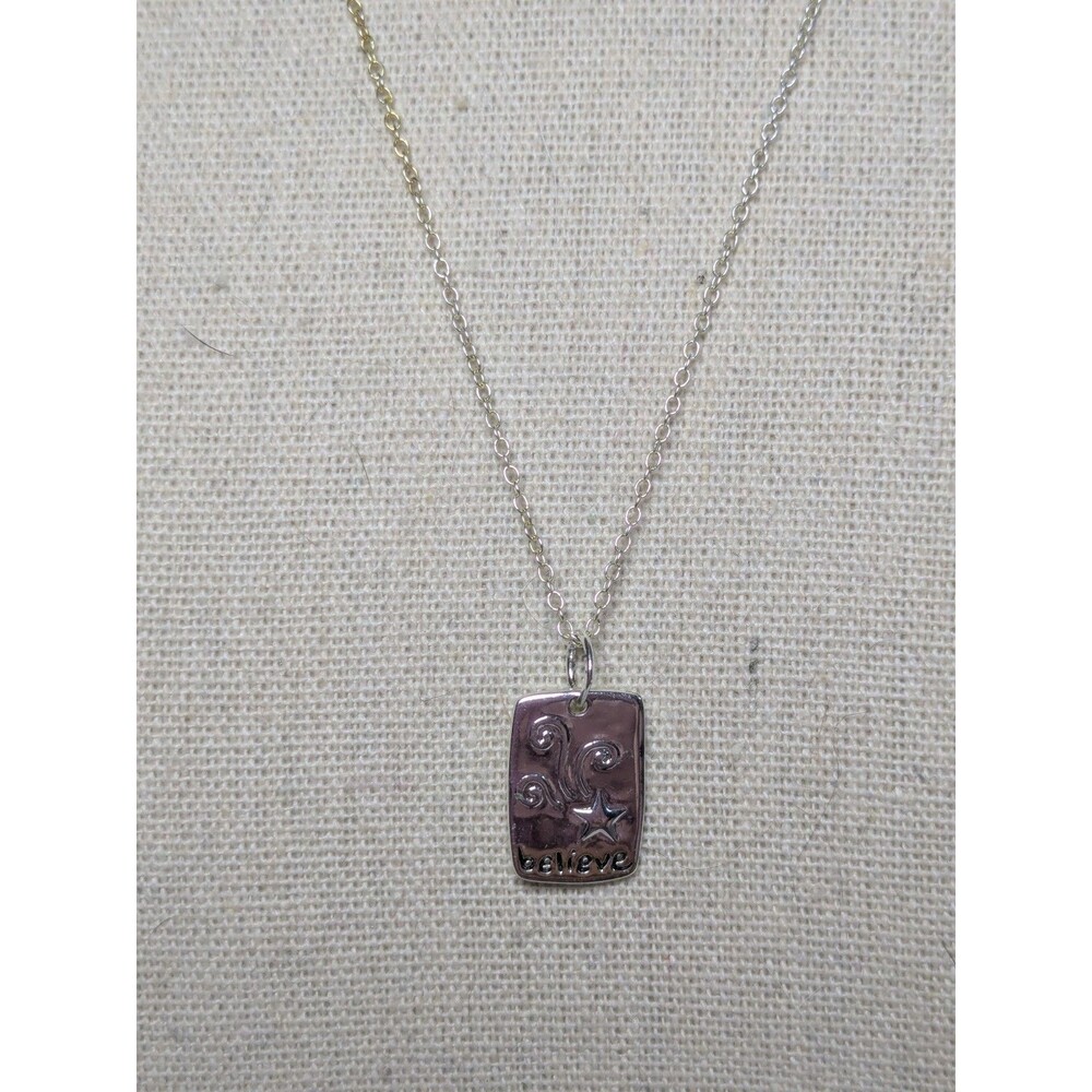 Sterling Necklace With Believe Pendant